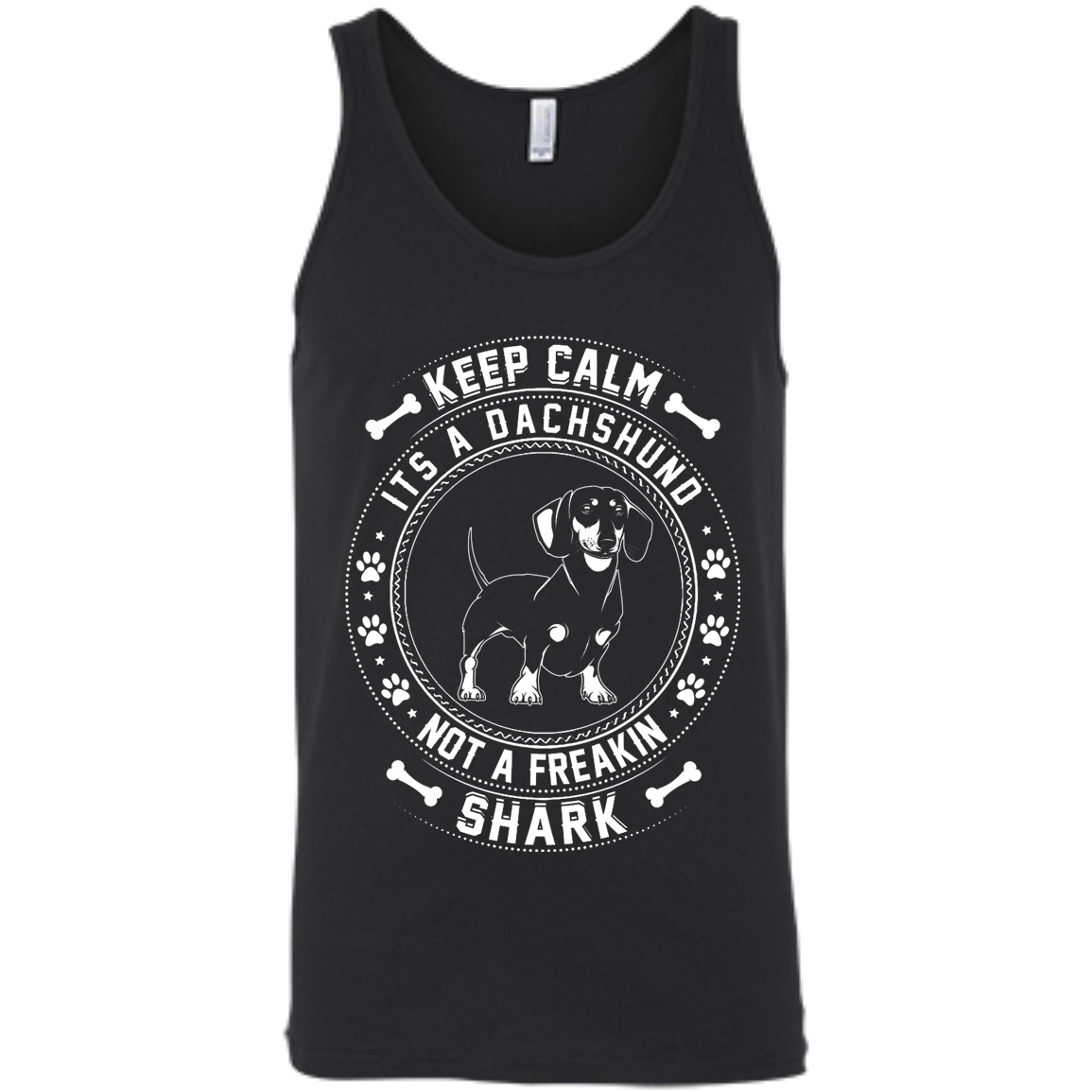 Keep Calm It's A Dachshund Not A Freaking Shark-T-Shirt & Hoodie-Unisex Tank-Black
