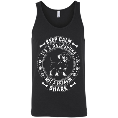 Keep Calm It's A Dachshund Not A Freaking Shark-T-Shirt & Hoodie-Unisex Tank-Black