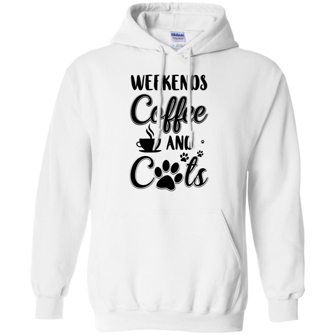Weekends Coffee And Cats Lover Gifts-T-Shirt & Tank Top-Pullover Hoodie-White
