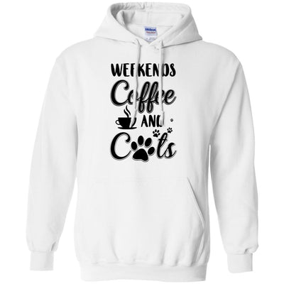 Weekends Coffee And Cats Lover Gifts-T-Shirt & Tank Top-Pullover Hoodie-White