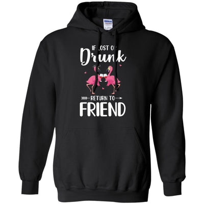 Flamingo If I Lost Or Drunk Please Return To Friend-T-Shirt & Tank Top-Pullover Hoodie-Black