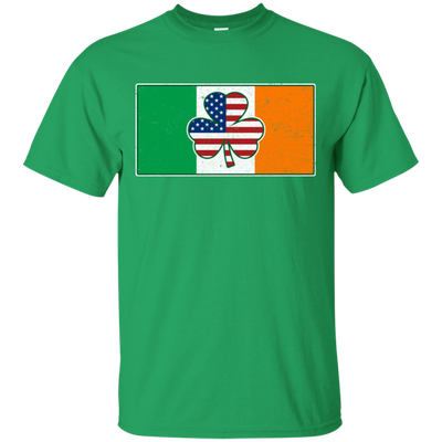 Shamrock Irish Ireland USA American Flag Gift-T-Shirt & Hoodie-Classic T-Shirt-Irish Green