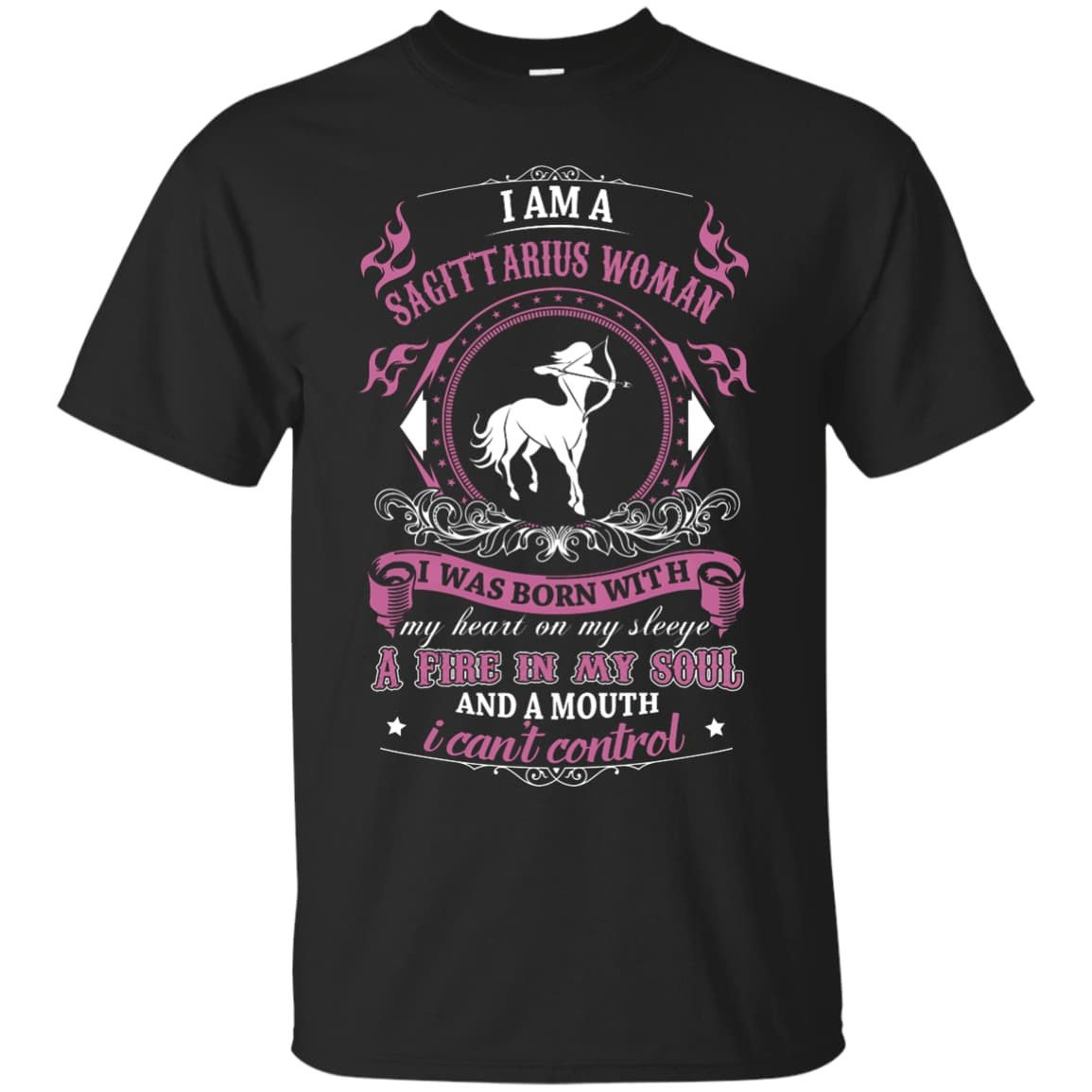 I Am A Sagittarius Woman I Was Born With-T-Shirt & Hoodie-Classic T-Shirt-Black