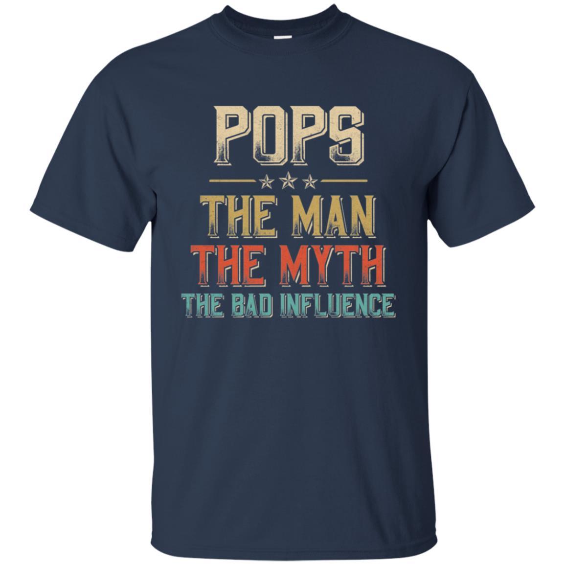 Vintage Pops The Man The Myth The Bad Influence-T-Shirt & Hoodie-Classic T-Shirt-Navy