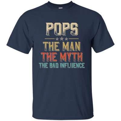 Vintage Pops The Man The Myth The Bad Influence-T-Shirt & Hoodie-Classic T-Shirt-Navy