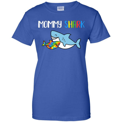 Mommy Shark Support Autism Awareness For Child-T-Shirt & Hoodie-Women's T-Shirt-Royal