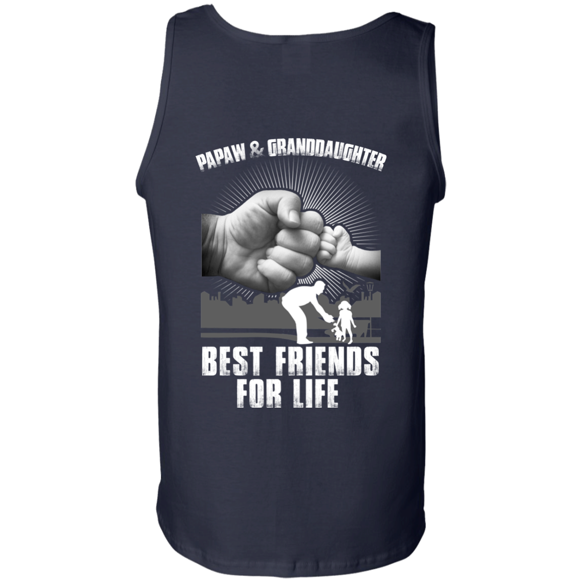Papaw And Granddaughter Best Friends For Life-T-Shirt & Hoodie-Unisex Tank-Navy