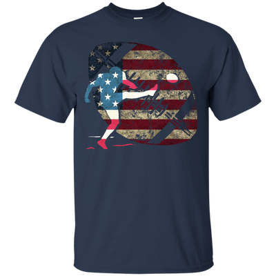 Kicker Football America Flag-T-Shirt & Hoodie-Classic T-Shirt-Navy