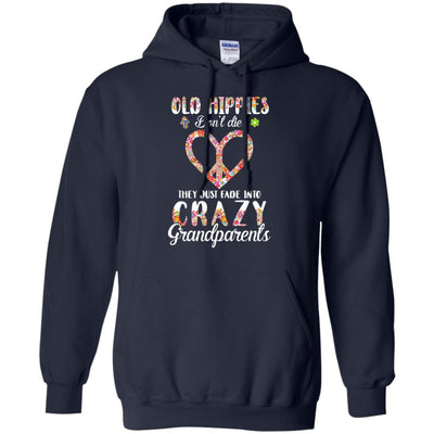 Old Hippies Don't Die They Fade Into Grandparents-T-Shirt & Hoodie-Pullover Hoodie-Navy