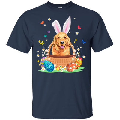 Golden Retriever Bunny Hat Rabbit Easter Eggs-T-Shirt & Hoodie-Classic T-Shirt-Navy