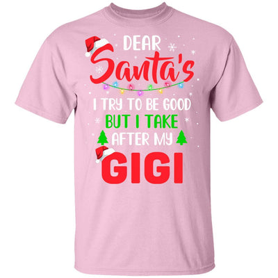 Dear Santa I Tried To Be Good But My Gigi Christmas Kids Youth-Youth Shirt-Youth T-Shirt-Light Pink