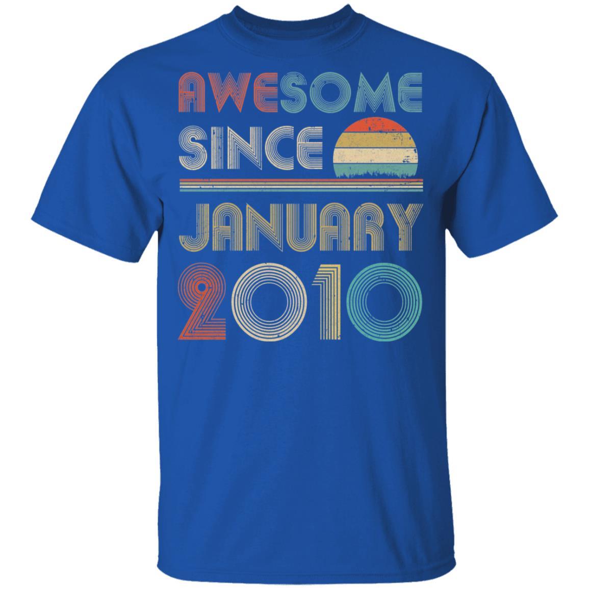 Awesome Since January 2010 Vintage 11th Birthday Gifts Youth-Youth Shirt-Youth T-Shirt-Royal