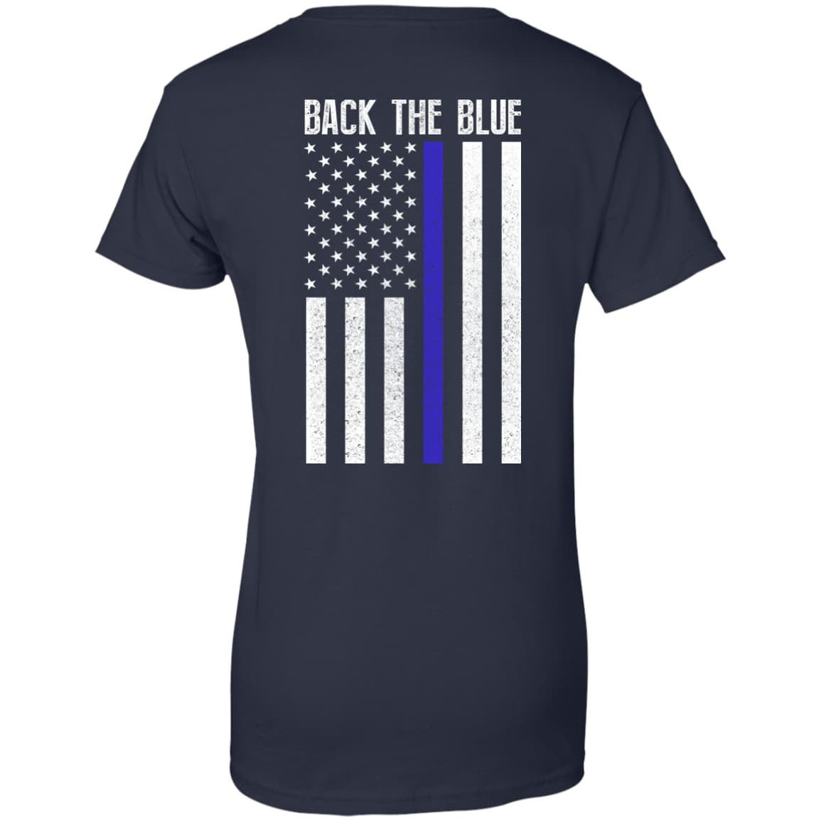 BACK THE BLUE Thin Blue Line Flag-T-Shirt & Hoodie-Women's T-Shirt-Navy