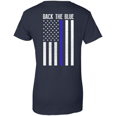 BACK THE BLUE Thin Blue Line Flag-T-Shirt & Hoodie-Women's T-Shirt-Navy
