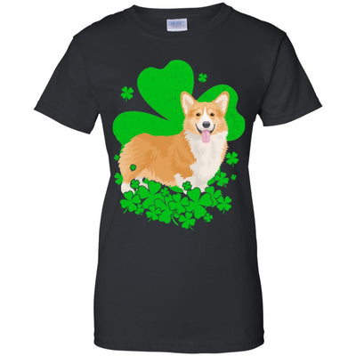 Corgi St. Patrick's Day Clovers-T-Shirt & Hoodie-Women's T-Shirt-Black