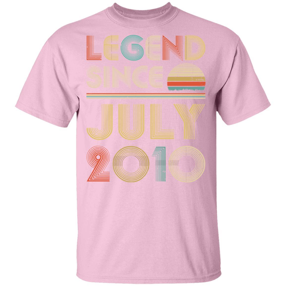 Legend Since July 2010 Vintage 11th Birthday Gifts Youth-Youth Shirt-Youth T-Shirt-Light Pink