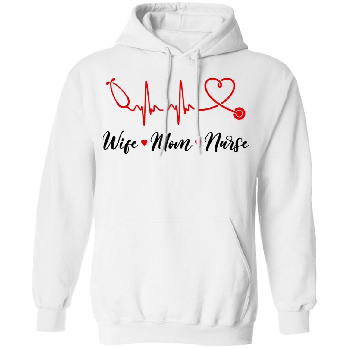 Wife Mom Nurse Doctor Medic Womens-T-Shirt & Tank Top-Pullover Hoodie-White