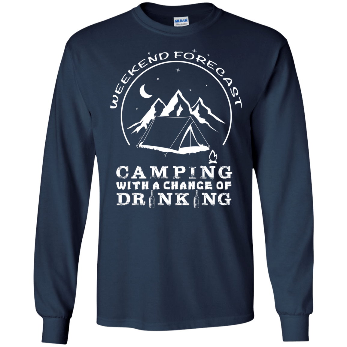 Weekend Forecast Camping-T-Shirt & Hoodie-Long Sleeve T-Shirt-Navy