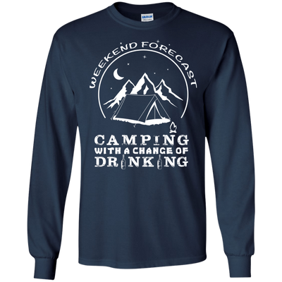 Weekend Forecast Camping-T-Shirt & Hoodie-Long Sleeve T-Shirt-Navy