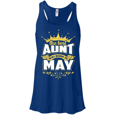 The Best Aunt Was Born In May-T-Shirt & Hoodie-Women's Flowy Racerback Tank-True Royal
