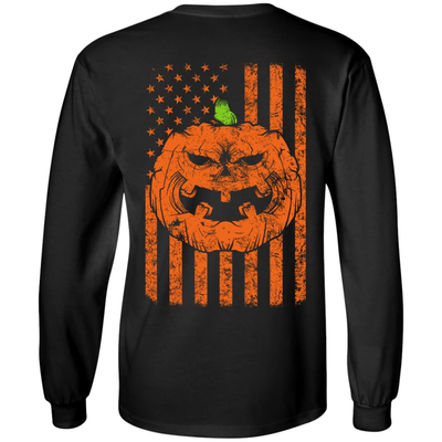 Halloween American Flag-T-Shirt & Hoodie-Long Sleeve T-Shirt-Black