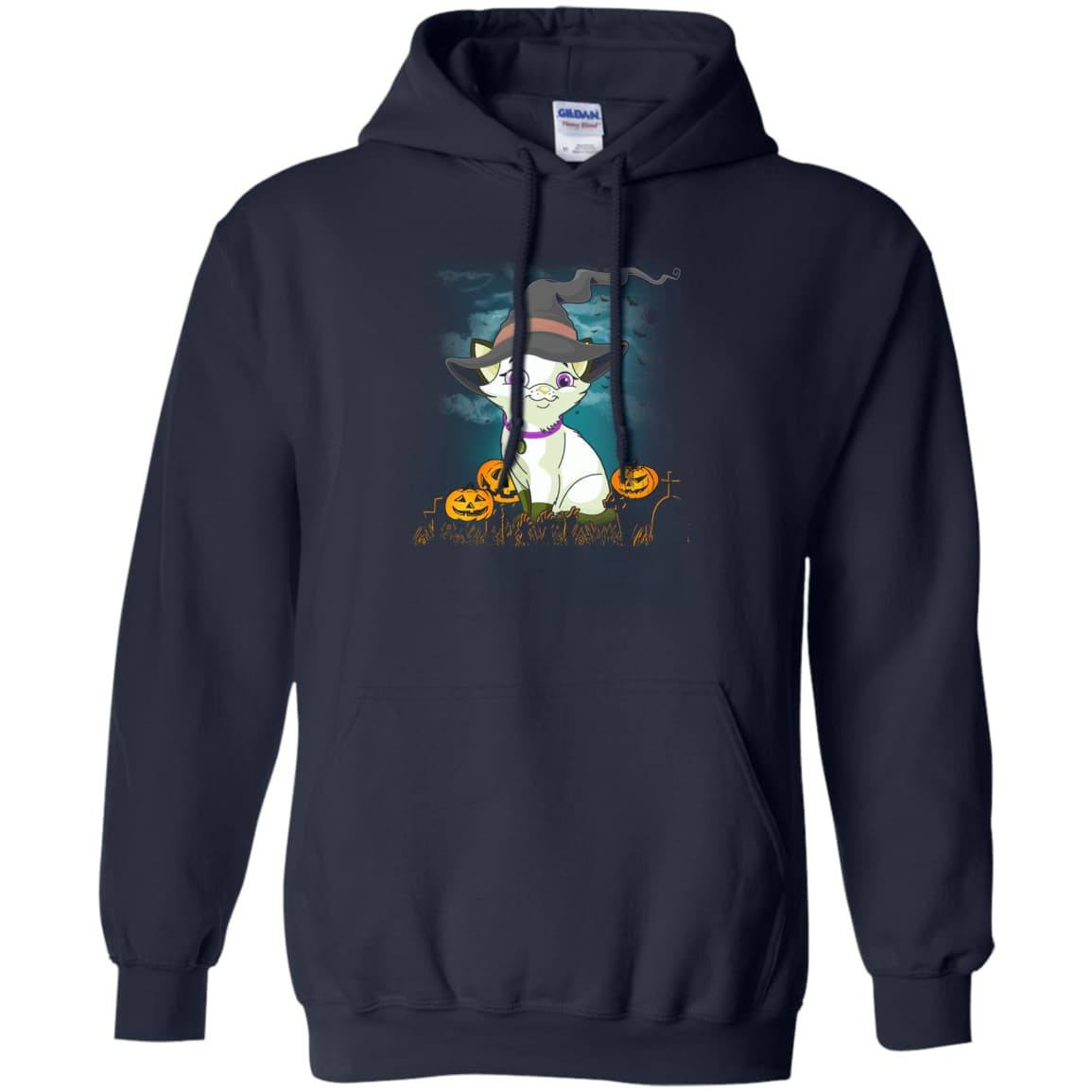 Halloween Cat Lovers-T-Shirt & Hoodie-Pullover Hoodie-Navy