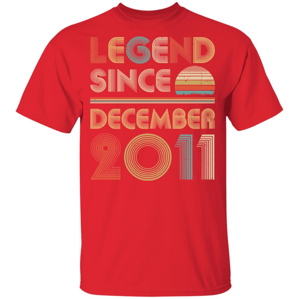 Legend Since December 2011 Vintage 10th Birthday Gifts Youth-Youth Shirt-Youth T-Shirt-Red
