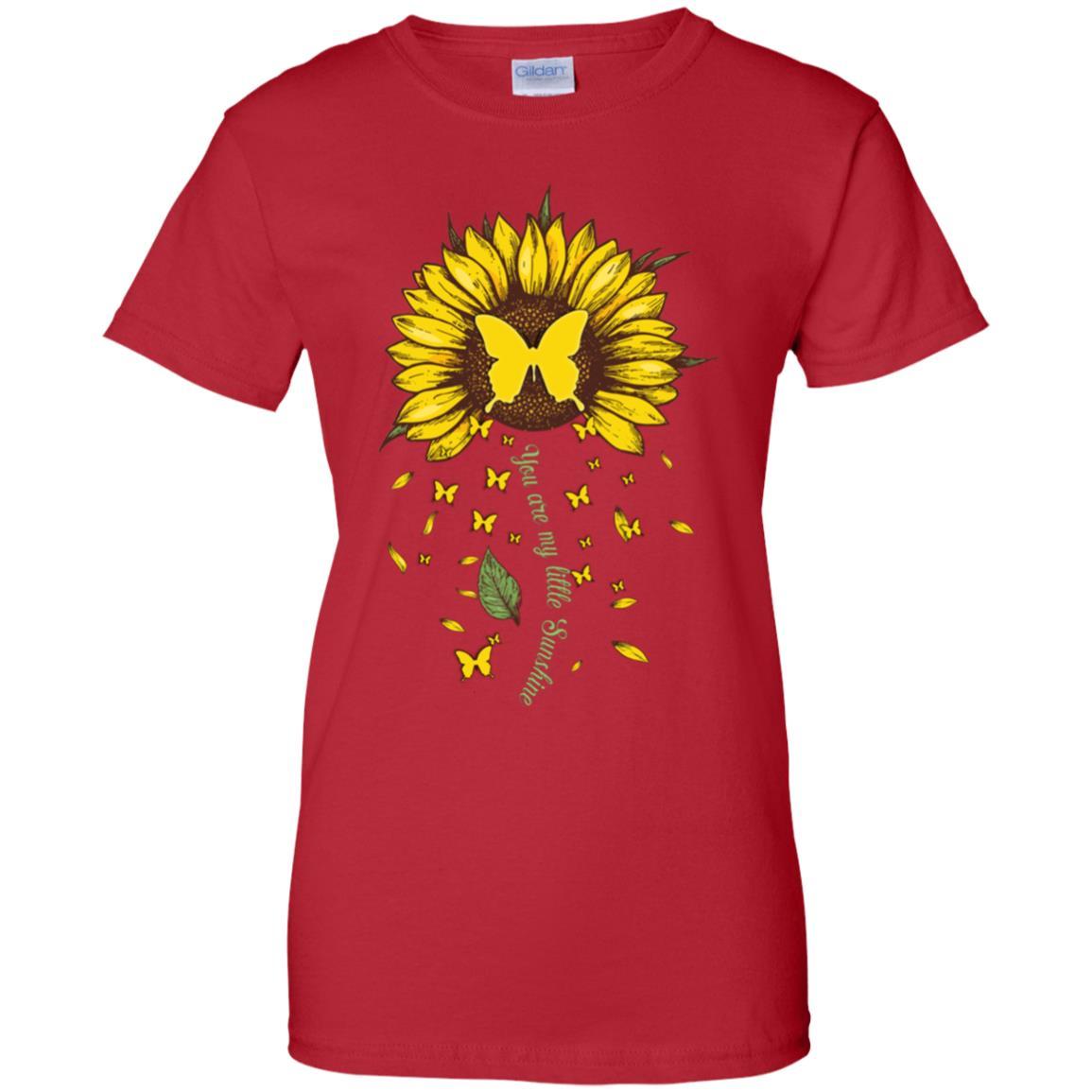 You Are My Little Sunshine Sunflower Butterfly-T-Shirt & Hoodie-Women's T-Shirt-Red