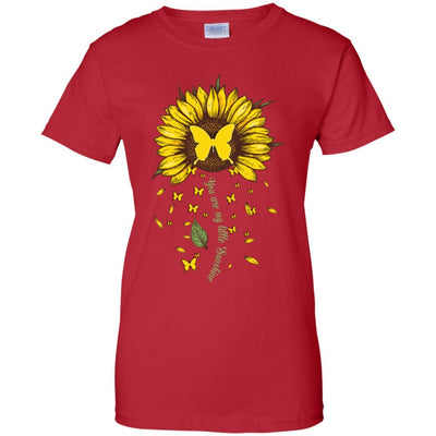 You Are My Little Sunshine Sunflower Butterfly-T-Shirt & Hoodie-Women's T-Shirt-Red