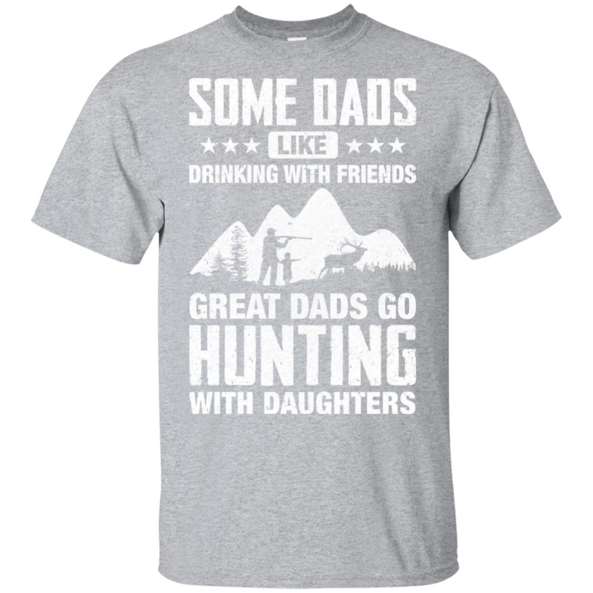Great Dad Go Hunting With Daughters Father Day Gift-T-Shirt & Hoodie-Classic T-Shirt-Sport Grey