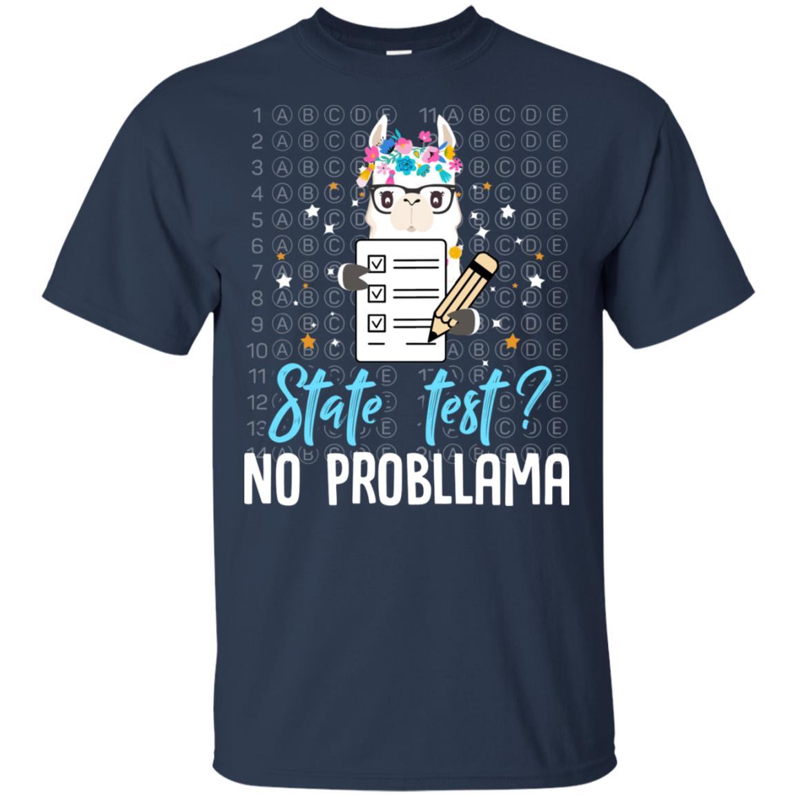 Llama Funny Motivational State Test Day For Students-T-Shirt & Hoodie-Classic T-Shirt-Navy