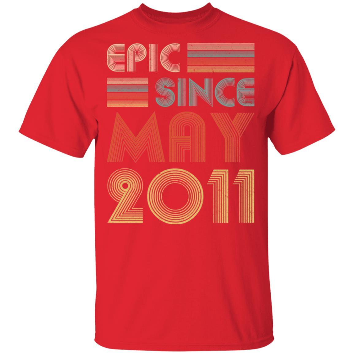 Epic Since May 2011 Vintage 10th Birthday Gifts Youth-Youth Shirt-Youth T-Shirt-Red