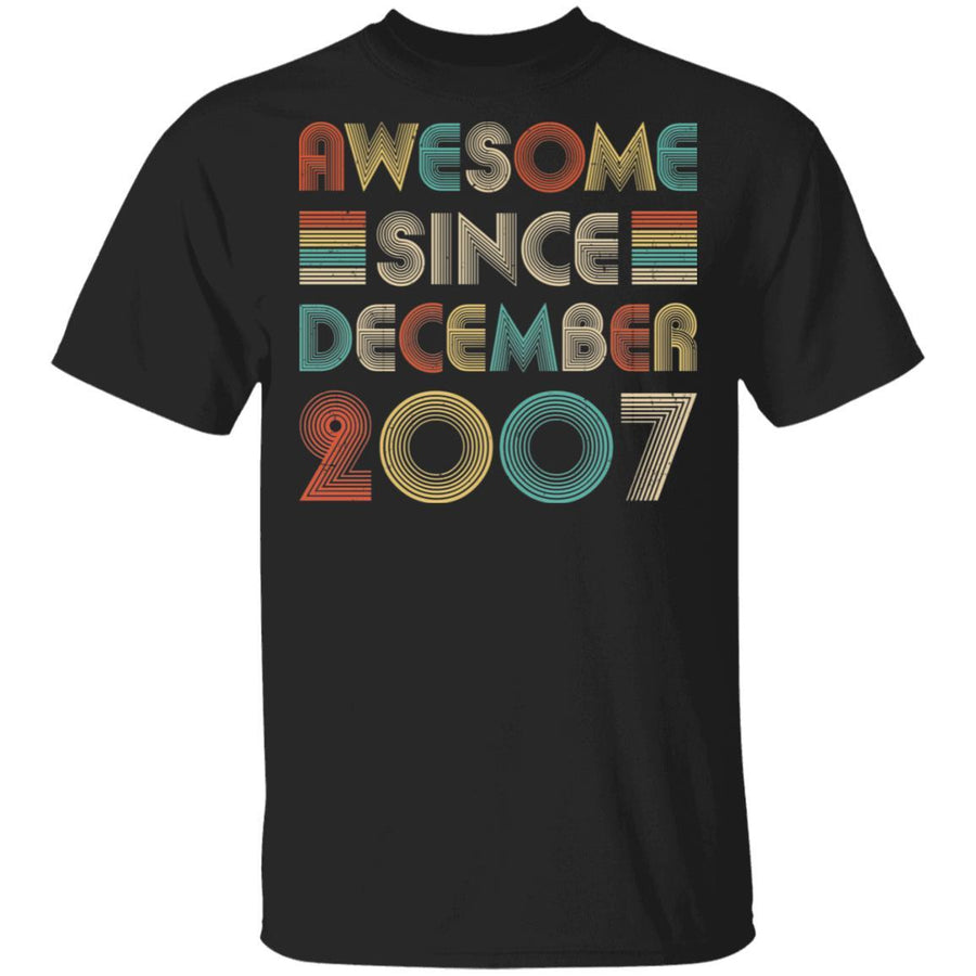 Awesome Since December 2007 Vintage 14th Birthday Gifts-T-Shirt & Hoodie-Classic T-Shirt-Black