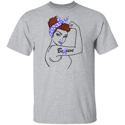 Support Stomach Cancer Awareness Warrior Believe-T-Shirt & Hoodie-Classic T-Shirt-Sport Grey