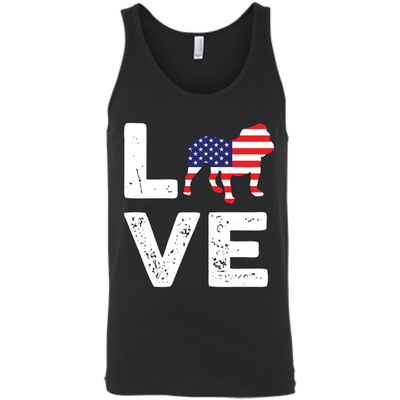 American Flag Dog Pitbull Love-T-Shirt & Hoodie-Unisex Tank-Black