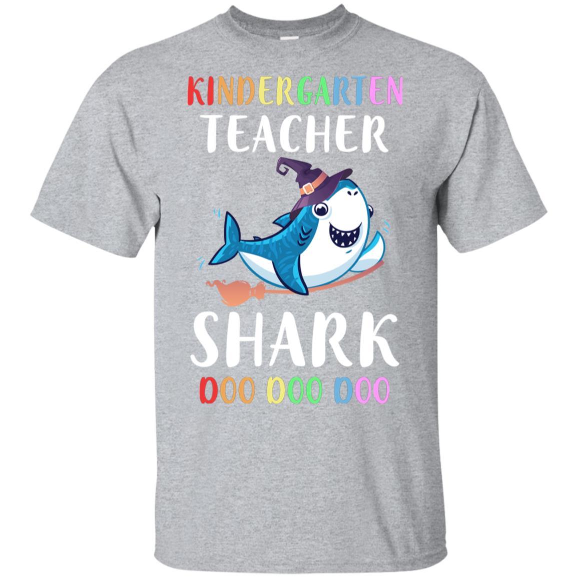 Kindergarten Teacher Shark Doo Doo Doo Halloween-T-Shirt & Hoodie-Classic T-Shirt-Sport Grey