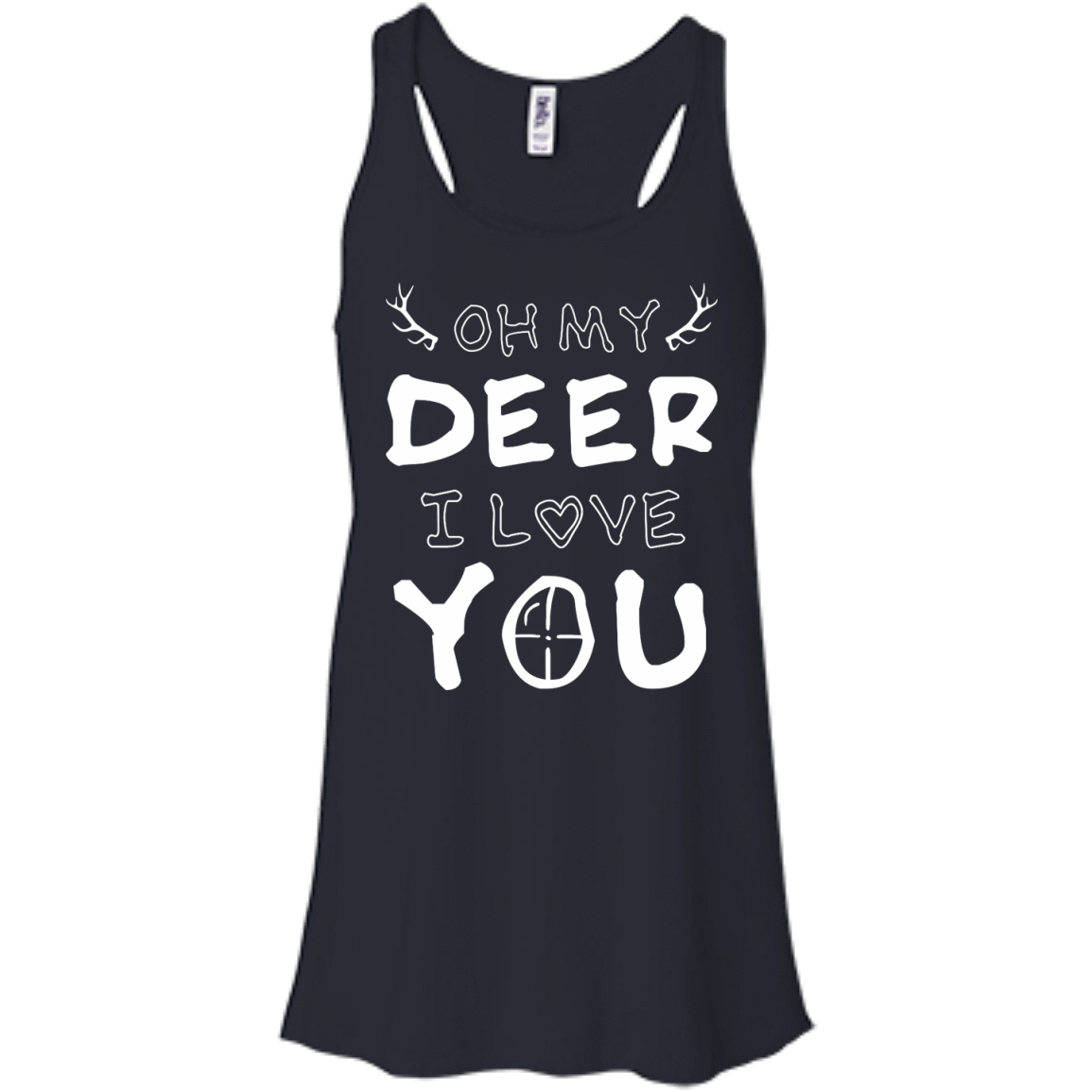 Oh My Deer I Love You-T-Shirt & Hoodie-Women's Flowy Racerback Tank-Midnight