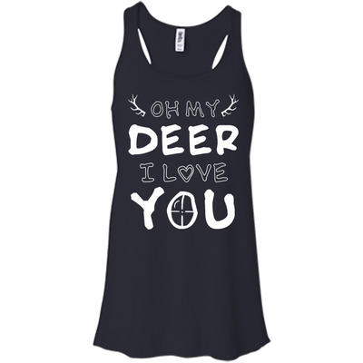 Oh My Deer I Love You-T-Shirt & Hoodie-Women's Flowy Racerback Tank-Midnight