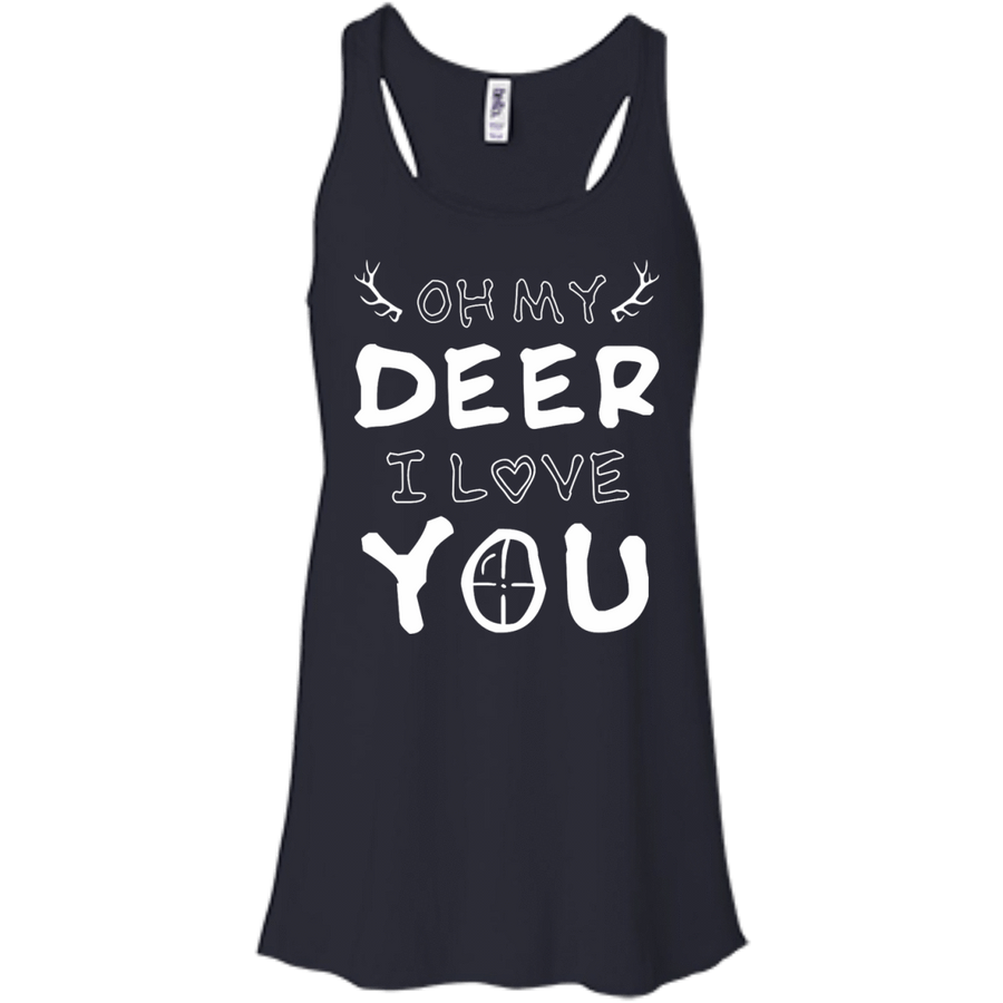 Oh My Deer I Love You-T-Shirt & Hoodie-Women's Flowy Racerback Tank-Midnight