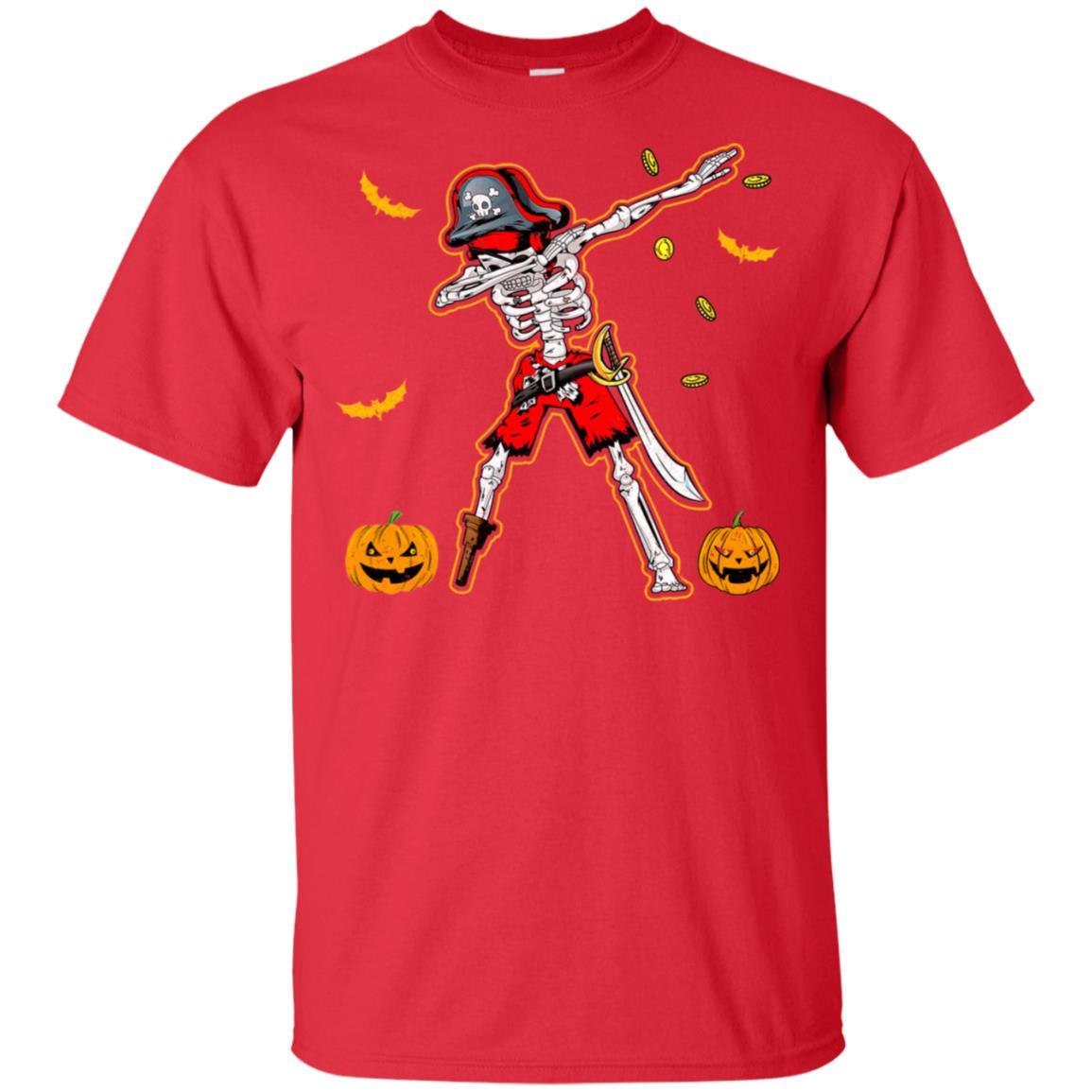 Dabbing Skeleton Pirate For Kids Boys Halloween Gift Dab-T-Shirt & Hoodie-Classic T-Shirt-Red