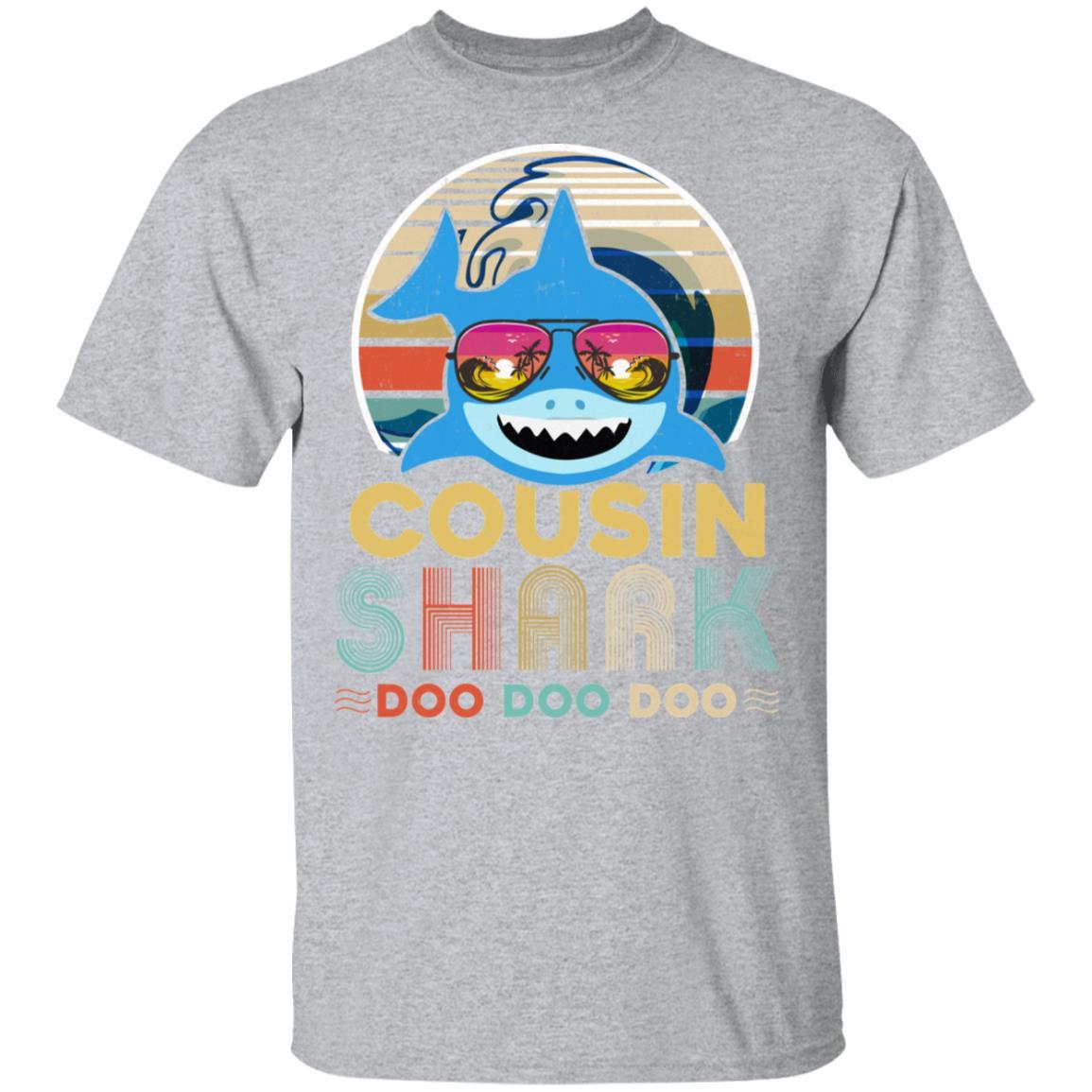 Retro Vintage Cousin Shark Doo Doo Doo-T-Shirt & Hoodie-Classic T-Shirt-Sport Grey