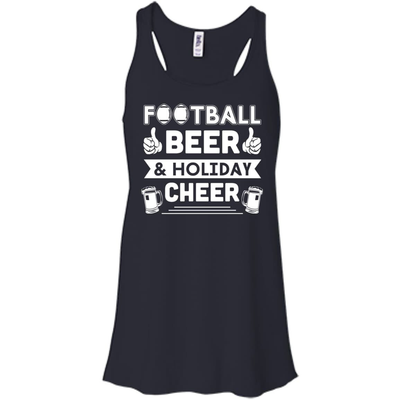 Football Beer Holiday Cheer-T-Shirt & Hoodie-Women's Flowy Racerback Tank-Midnight