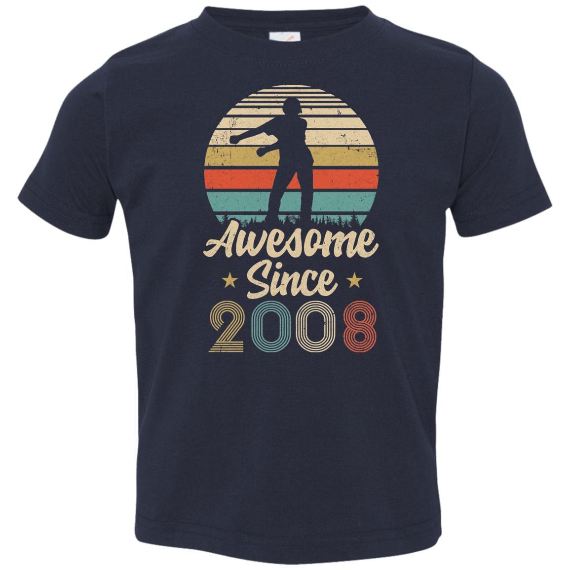 Vintage Flossing Awesome Since 2008 13th Birthday Gift Youth-Youth Shirt-Toddler T-Shirt-Navy