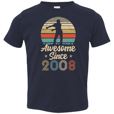 Vintage Flossing Awesome Since 2008 13th Birthday Gift Youth-Youth Shirt-Toddler T-Shirt-Navy