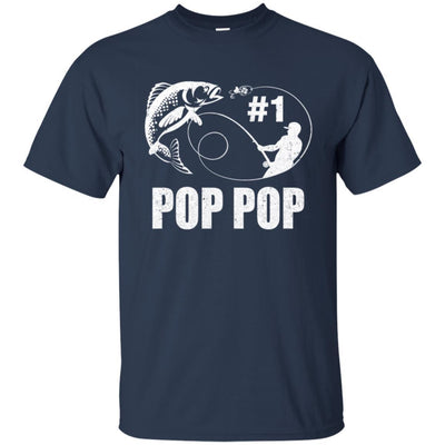 #1 Pop Pop Fishing Fisherman Best Fathers Day Gift-T-Shirt & Hoodie-Classic T-Shirt-Navy