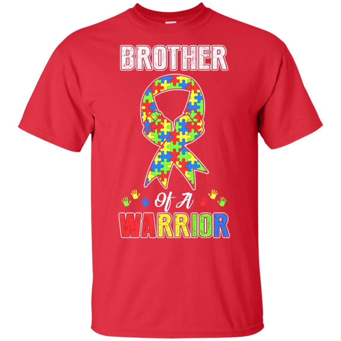 Brother Of A Warrior Support Autism Awareness Gift-T-Shirt & Hoodie-Classic T-Shirt-Red