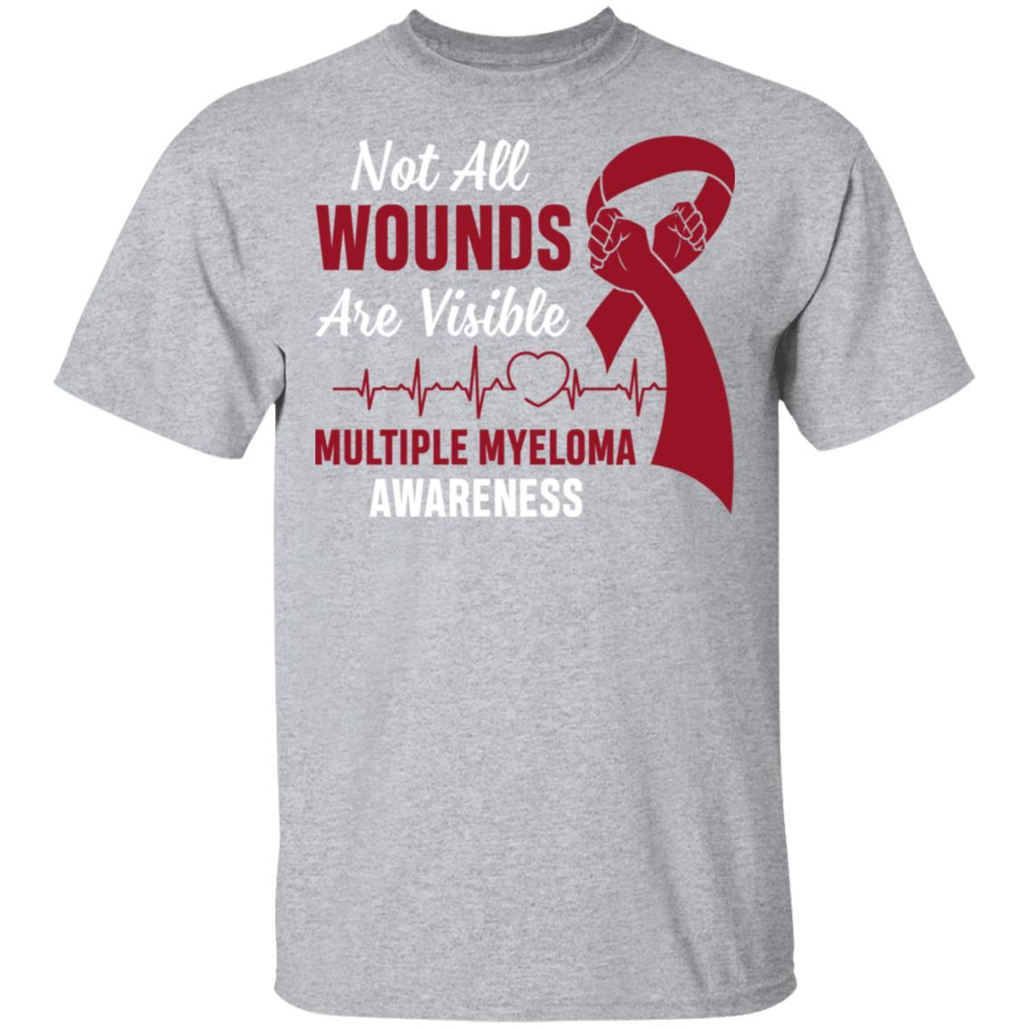 Multiple Myeloma Awareness Not All Wounds Are Visible-T-Shirt & Hoodie-Classic T-Shirt-Sport Grey