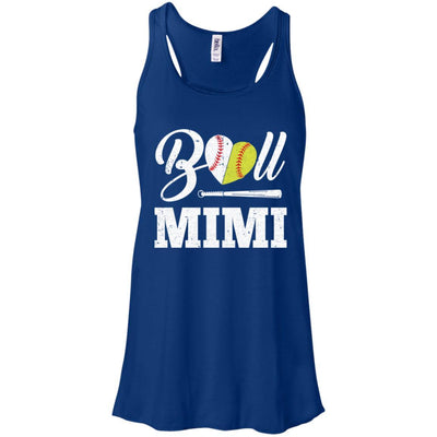 Funny Ball Mimi Softball Baseball Mothers Day Gifts-T-Shirt & Tank Top-Women's Flowy Racerback Tank-True Royal