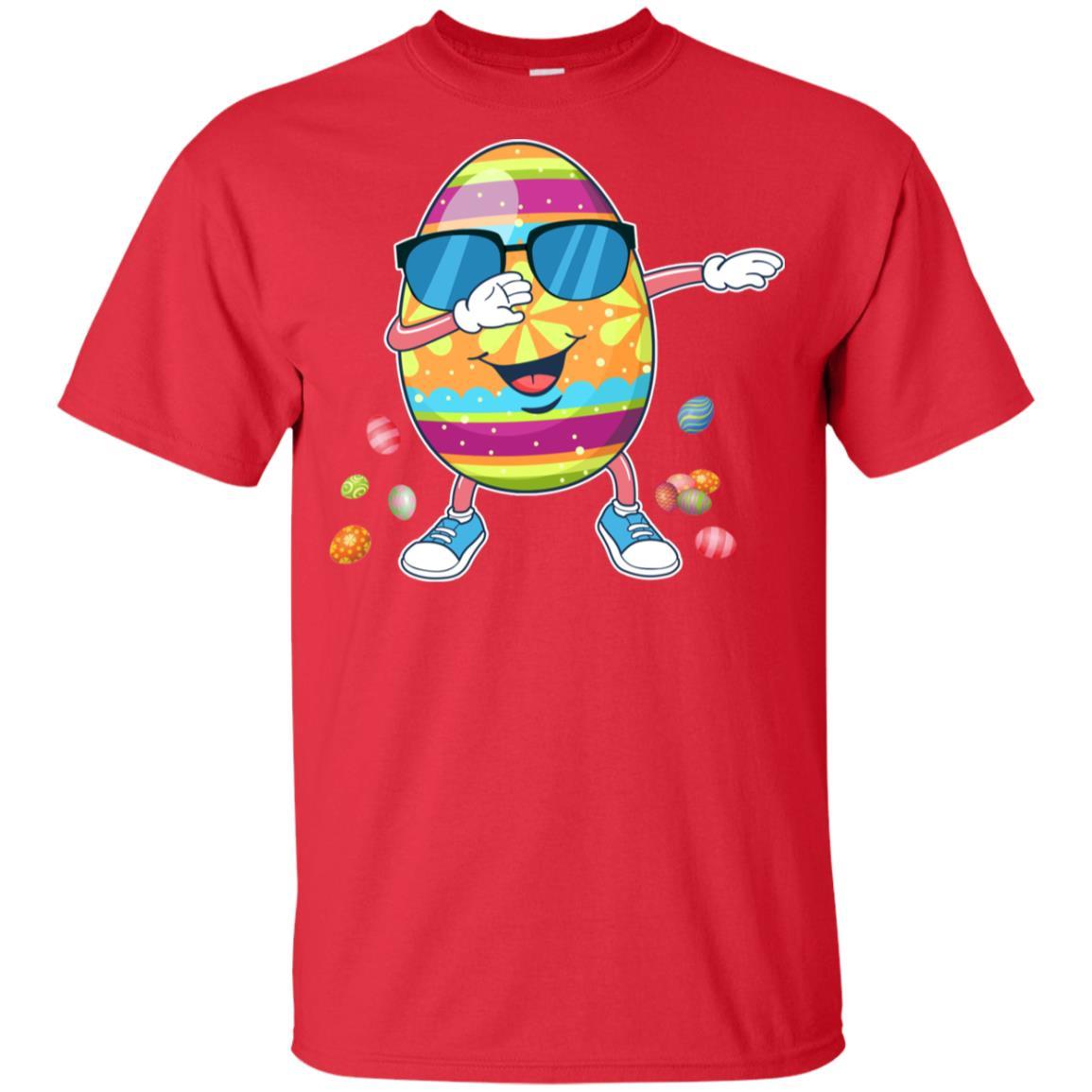 Easter Funny Birthday Dabbing Egg Gift Kids Youth-Youth Shirt-Youth T-Shirt-Red