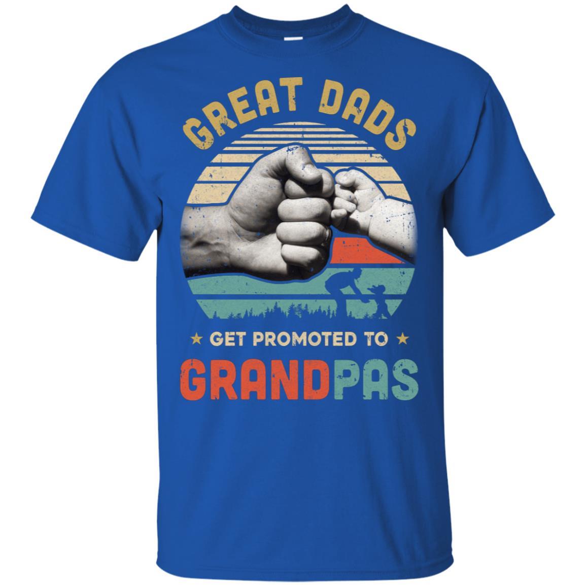 Vintage Great Dads Get Promoted To Grandpas Funny Dad-T-Shirt & Hoodie-Classic T-Shirt-Royal